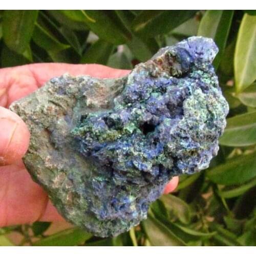 450g Gem Blue azurite Crystal Cluster&Green malachite on Matrix Mineral Specimen