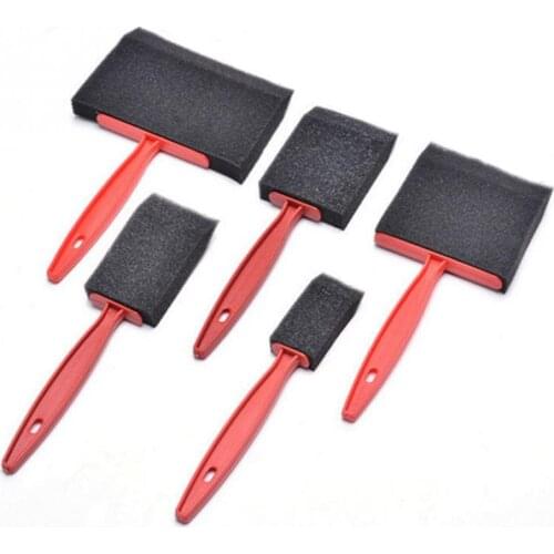 5Pcs/Set Black+Red Sponge Foam Brush Plastic Handle Art Craft Painting Tool Childrens Drawing Graffiti Tool 5 Sizes #20