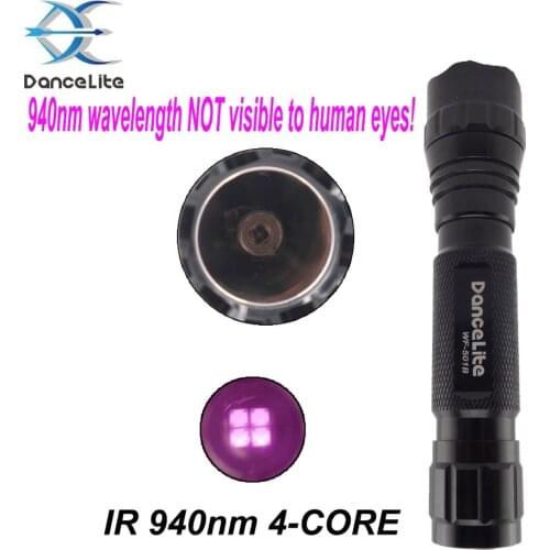 Mail FREE ~ DanceLite WF-501B IR 940nm 4w 4-Core (Fill Light for Night Vesion Device) LED Flashlight Torch Lamp