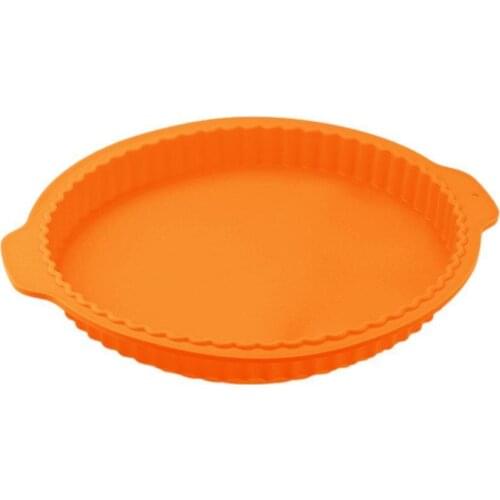 Big Disc Double Ears Round Baking Mold Pizza Mold Wavy Baking Tray Silicone Handmade Mold Thin Pan Toast Edge Cake Biscuit H5D4