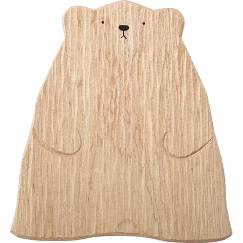 Wooden Board Cutting Board Cute Bear-Shaped Bread Tray Black Walnut Kitchen Board