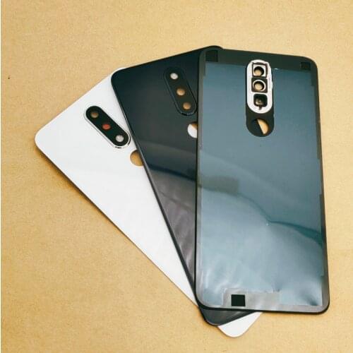For Nokia X5 5.1 Plus TA-1102 TA-1105 TA-1108 TA-1109 TA-1112 Rear Back Glass Battery Cover Door Housing Case +Sticker Glue