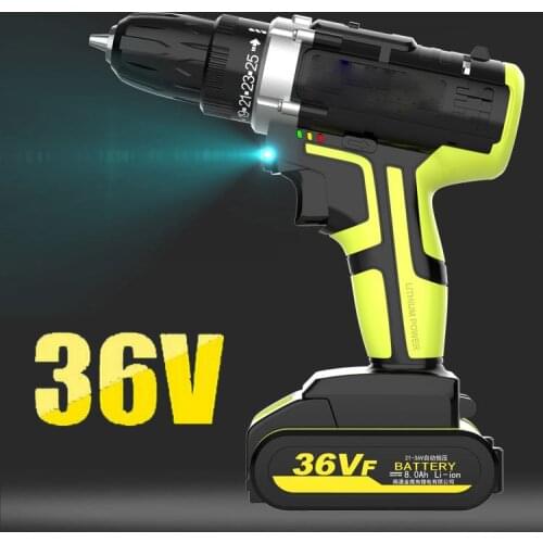 36V Max Electric Screwdriver Cordless Drill Lithium Battery Wireless Rechargeable Hand Drills DIY Electric Power Tools