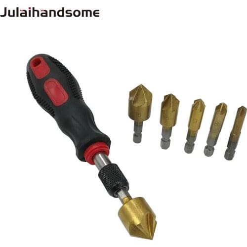 6 in 1 Chamfer Tool Countersink Tool Removes Burrs Left From Cutting Pipes Hand Reamer