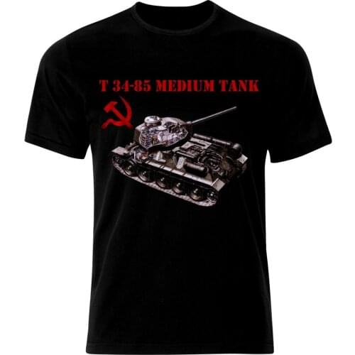 T 34-85 Tank Panzer WW2 Army War USSR Russia Men T-Shirt Short Casual oversized t shirt