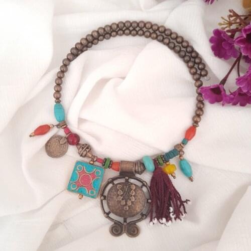 Goodtime Ethnic & Hoop Necklace Women Handmade Jewelry