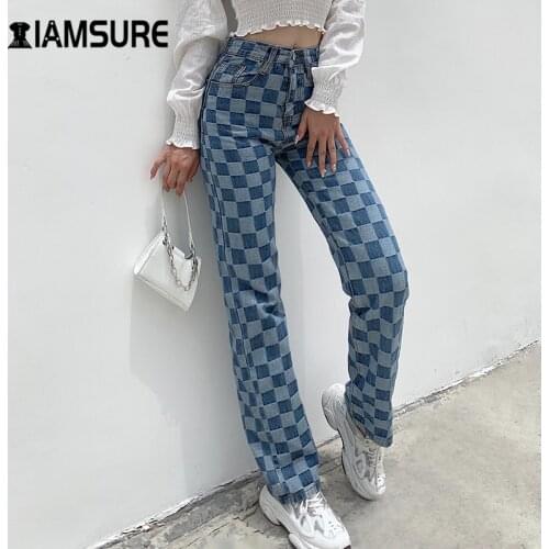 Женские брюки в клетку IAMSURE China At AliExpress