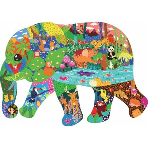 Unique Shape Pieces Animal Shaped Gift For Adults And Kids Development Of Intelligence Elephant 200 Pcs Puzzles Toys Gift