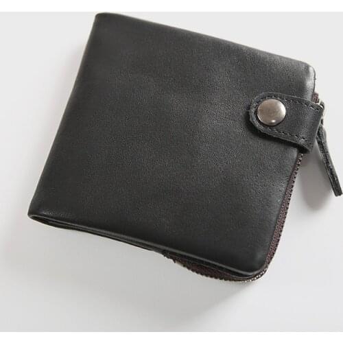 100% Genuine Leather Wallet For Men Male Luxury Vintage Cowhide Mens Short Bifold Purse With Card Holder Coin Pocket Money Bag