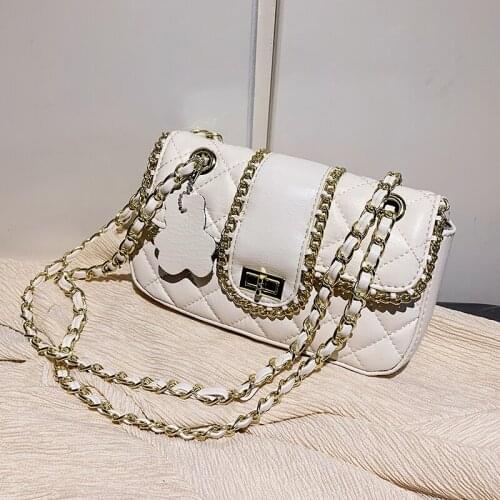 Lattice Flap Square Crossbody bag 2020 Fashion New High quality PU Leather Womens Designer Handbag Chain Shoulder Messenger Bag