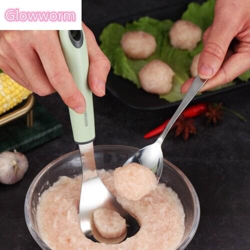 Glowworm Meatball Maker Spoon 304 Stainless Steel Meatball Mold With Non-Slip Plastic Handle Kitchen Accessories Meat Tools