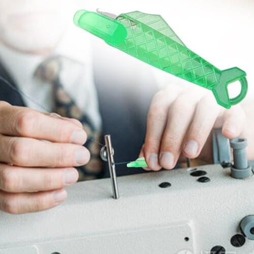 Mini Sewing Machine Needle Threader With Hook Plastic Stitch Insertion Tool Elderly Quick Automatic Changer Craft Accessories