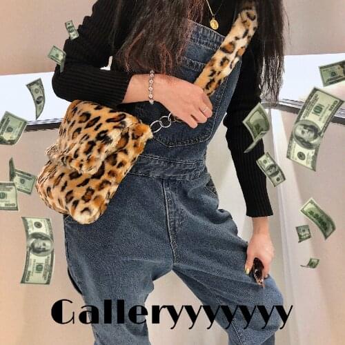 Fashion Winter Leopard Messenger Bags Cell Phone Pocket Purse Female Shoulder Bag Casual Satchel Crossbody Bags For Women