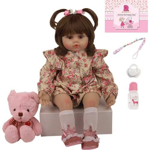 24" Handmade Cloth Soft Silicone Toddler Baby Doll Bebe Reborn Baby Toy Realistic Newborn Babies Birthday Gift Playmates 60CM