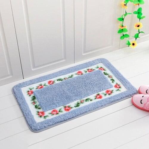High Low Fluff Soft Non-Slip Bath Mat Rectangular Pastoral Style Front Door Mats Pet Bed Blanket Flowers Super Absorbent Carpet