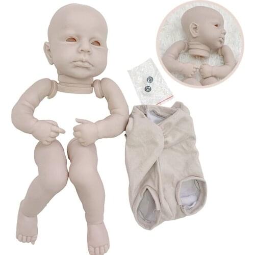 NPK 20Inch Loulou Reborn Doll Kit Baby Awake Unpainted Doll Parts DIY Blank fresh color soft touch