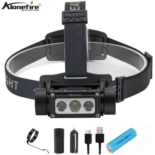 Alonefire HP52 L2 Headlamp Flashlight Type-C USB Rechargeable Lantern for Outdoor Camping Hunting Fishing Head Torch Light Alon