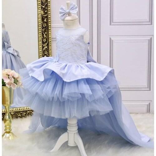 Customized New Baby Girls Dresses Tutu Layered Tulle Kids Clothes Princess Pageant Gown Girl Dress PhotoShoot
