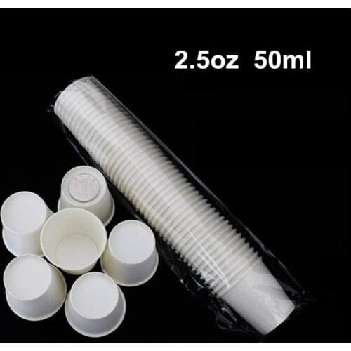 Wholesale 1000pcs 50ml 2.5oz Mini Disposable Single Shot Party Sampling White Paper Cups for Hot and Cold Drinks