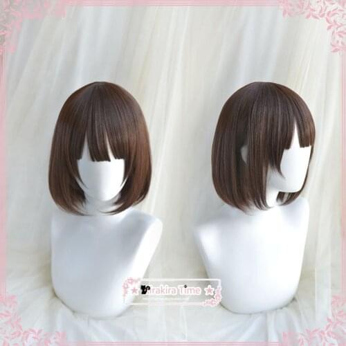 Anime Saenai heroine no sodate-kata Katou Megumi Cosplay Wigs Synthetic Brown Bobo Hair + Wig Cap