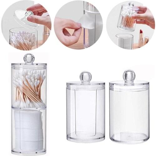 Transparent Organizer Cotton Swab Storage Box Organizador Acrylic Cotton Pad Storage Box Cosmetic Plastic Box Bathroom Bedroom