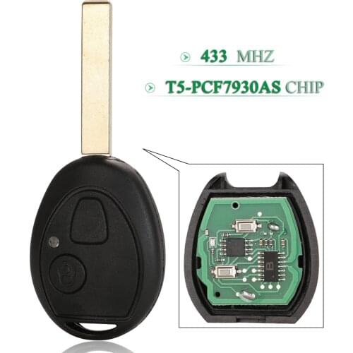 Bilchave 433Mhz Remote Car Key T5 PCF7930AS Chip For Land Range Discovery 75 Z3 Z4 X3 X5 E46 E39 fit MG7 BMW Mini Cooper R53 R50