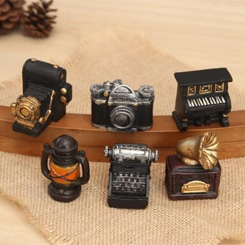 Antique Resin Typewriter Camera Piano Figurine Statue Sculpture Home Decoration It builds mysterious and vintage atmospheres