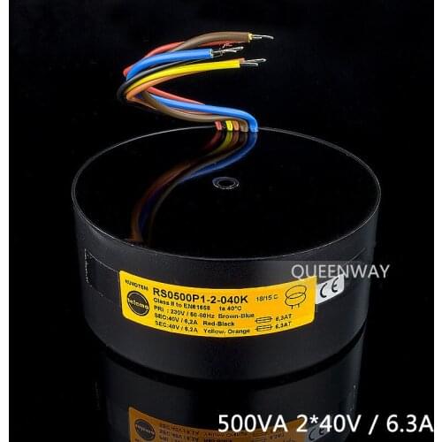 T-040 2* 40V 500W 6.3A Talema Fully Shielded RS Toroidal Transformer Primary 230V AC/Secondary 40V+40V AC
