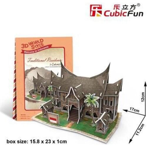 T60 3D Puzzle Indonesian Takaya DIY Creative gift Educational toys World style tour construction paper model