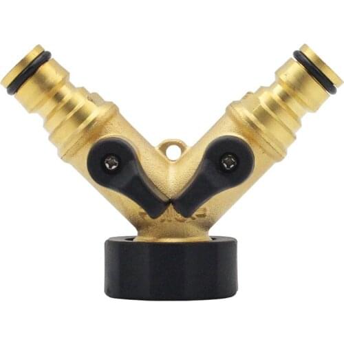 1pcs 3/4\" Wasserverteiler Messing Gartenschlauch Wasserhahn Verteiler Ventil Irrigation Tool Water Stop Washer Quick Connector