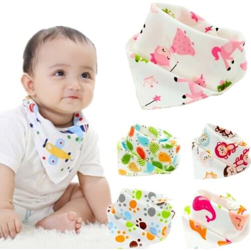 Waterproof Baby Boys Girls Bibs Kids Triangle Cotton Cartoon Child bibs Animal Print baby bandana bibs 40% off