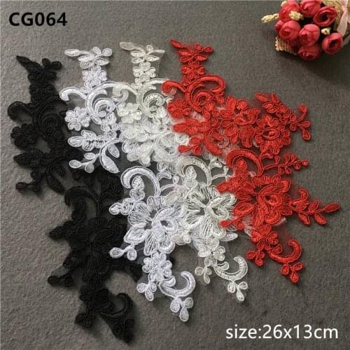 High-grade red black white wedding dress cloth patch sequin applique Skirt veil wedding dress accessories CG064