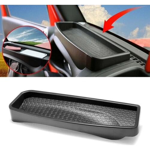 For Jeep Wrangler JK Accessories Car Front Dashboard Storage Box Tray Trim Black ABS 2011 2012 2013 2014 2015 2016 2017 LHD