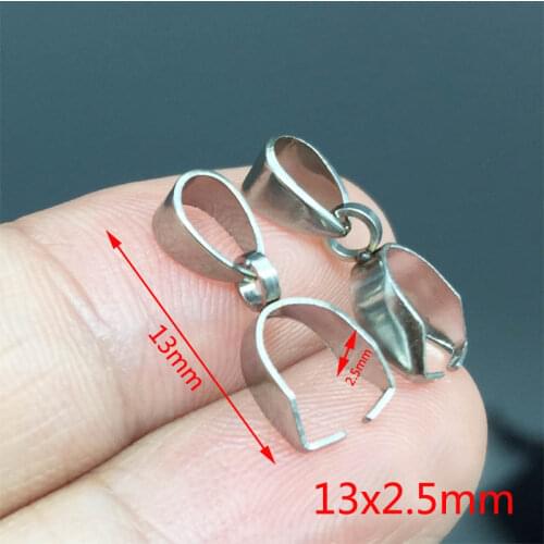 20PCs Gold Silver Tone Stainless Steel Bead Clamp Pinch Bail Clip DIY Jewelry Findings Hand Made Craft Accessories For Jewelry