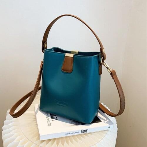 Luxury Designer Bags Women Handbags Bucket Panelled PU Crossbody Shoulder Bag Ladies Quality Retro Fashion Totes Bags