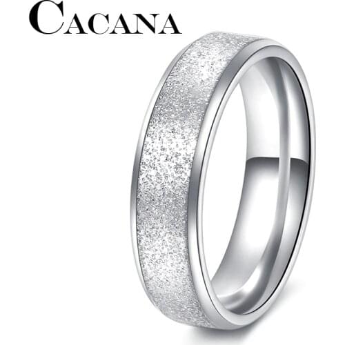 CACANA Fashion Simple Ring Female Fashion Stainless Steel Ring Colour Scrub Rings 316L Stainless Steel Rings For Women