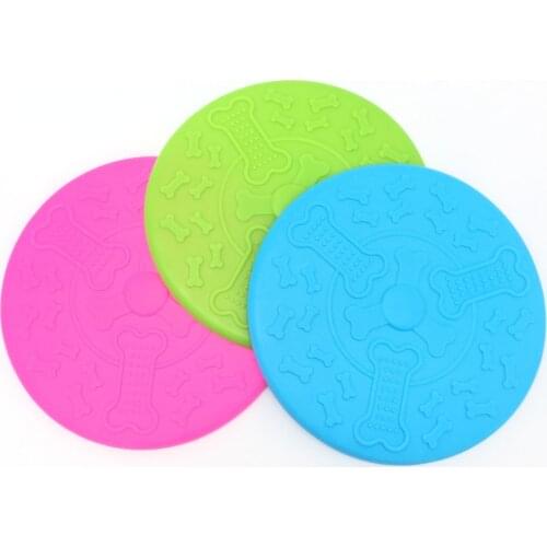1pcs Funny Silicone Flying Saucer Dog Cat Toy Dog Game Flying Discs Resistant Chew Puppy Training Interactive Pet Supplies