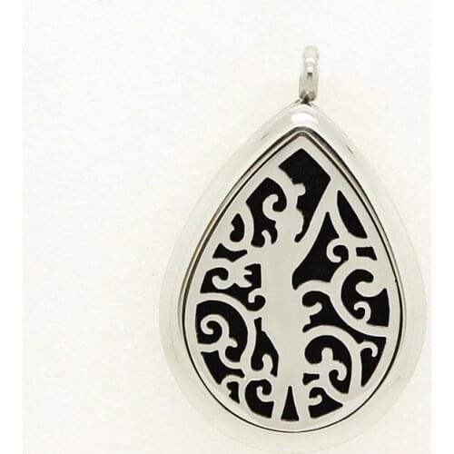 2016 New Design Oval Shape Stainless Steel essential oil diffuser pendant locket necklace pendant jewelry