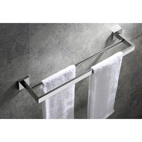 60cm Sus304 Stainless Steel Double Bathroom Towel Rack Bath Towel Rail Hanger Holder