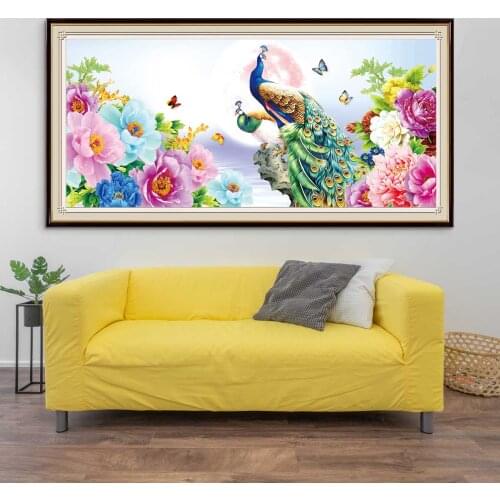 Diamond Embroidery Peacock Scenery Flower Diamond Painting Animals Kit Full Round Square Rhinestones Mosaic Christmas Decoration