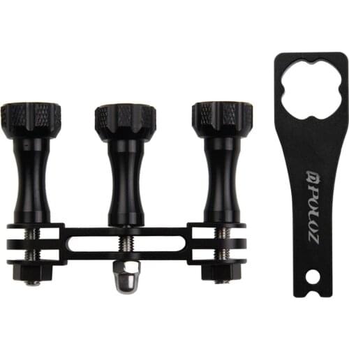 PULUZ CNC Aluminum Multi-functional Connection Mount with 3 Long Screws & Wrench for GoPro Xiaoyi and other Action Cameras