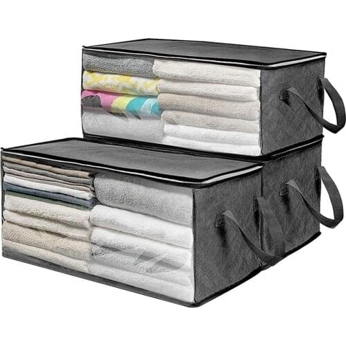 Large Portable Folding Under Bed Quilt Blanket Home Clothes Book Storage Bag Box Organizer Wardrobe