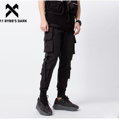11 BYBBS DARK 2021 Tactical Cargo Pants Man Streetwear Multi Pockets Harem Pants Functional Harajuku Joggers Men Trousers Black