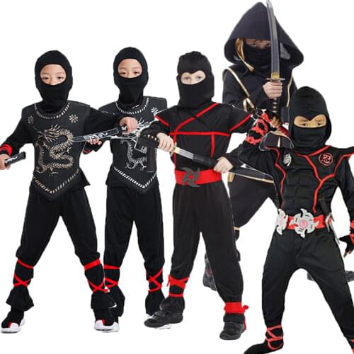 Kids Ninjas Costumes Halloween Party Boys Girls Warrior Stealth Children Cosplay Ninjago Assassin Costume Childrens Day Gifts