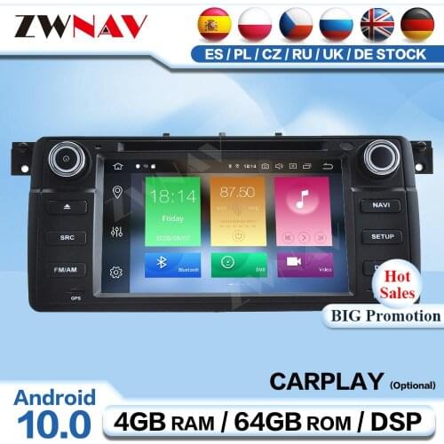 DSP Carplay 2 Din Android 10 Screen Multimedia For BMW E46 Auto Radio Receiver Audio Stereo Player GPS Navigation IPS Head Unit