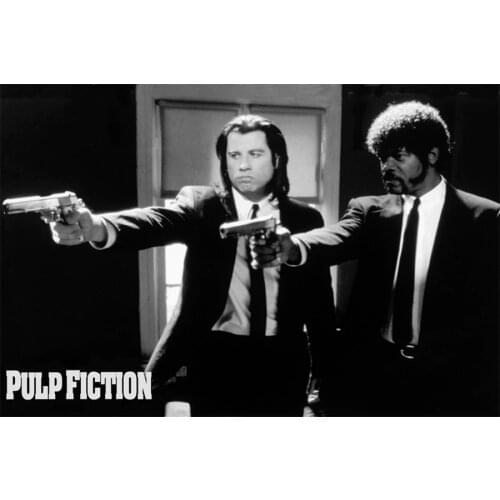 Custom Canvas Art Pulp Fiction Poster Pulp Fiction Wall Stickers Black And White Wallpaper Mural Kid Christmas Decoration #2529