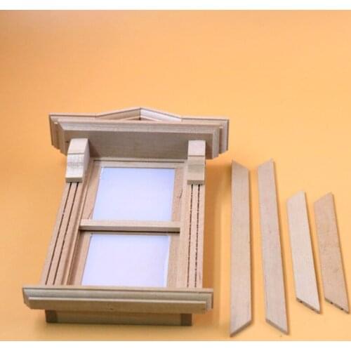 G07-X303 children baby gift Toy 1:12 Dollhouse mini Furniture Miniature rement Doll accessories wooden up and down window 1 set