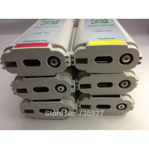6PK Compatible Ink cartridge for hp 72 , refill ink cartridge C9403A C9370A , For Designjet T1100 T1120 T1200 T2300 T610 T620