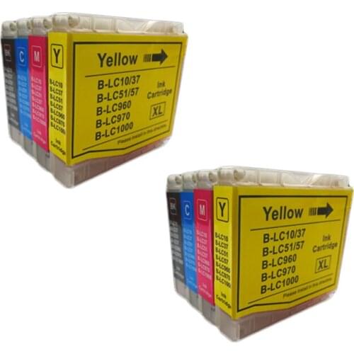 8pcs Full compatible Ink cartridge LC51 LC57 LC1000 LC960 LC970 LC37 LC10 for Brother DCP-130C DCP-135C MFC-235 printers