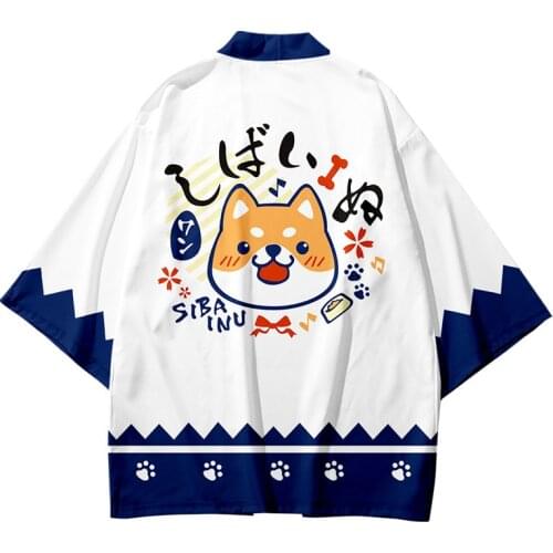 Rural Shiba Inu Kimono Harajuku Funny Kimono Women Men 3D Printing Japanese Summer Autumn Kimono Cosplay